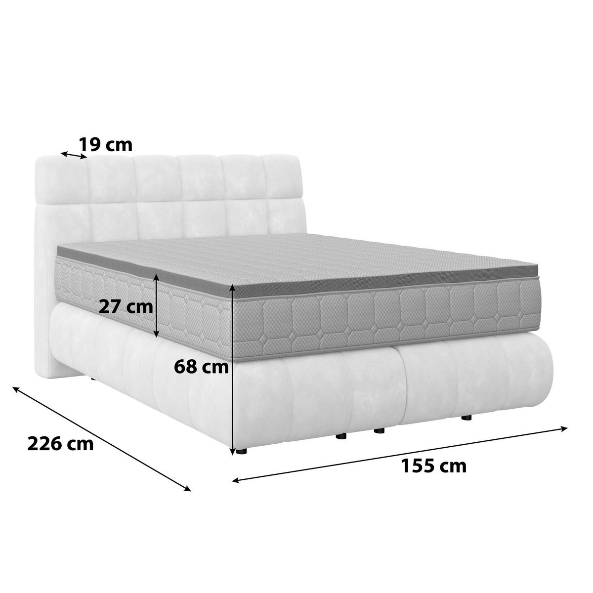 Pat Boxspring Nobu - șampanie, Trend, lemn/textil (140/200cm) - Premium Living