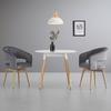 MATBORD GAIA - vit/ekfärgad, Modern, trämaterial/trä (90/90/75cm) - Bessagi Home