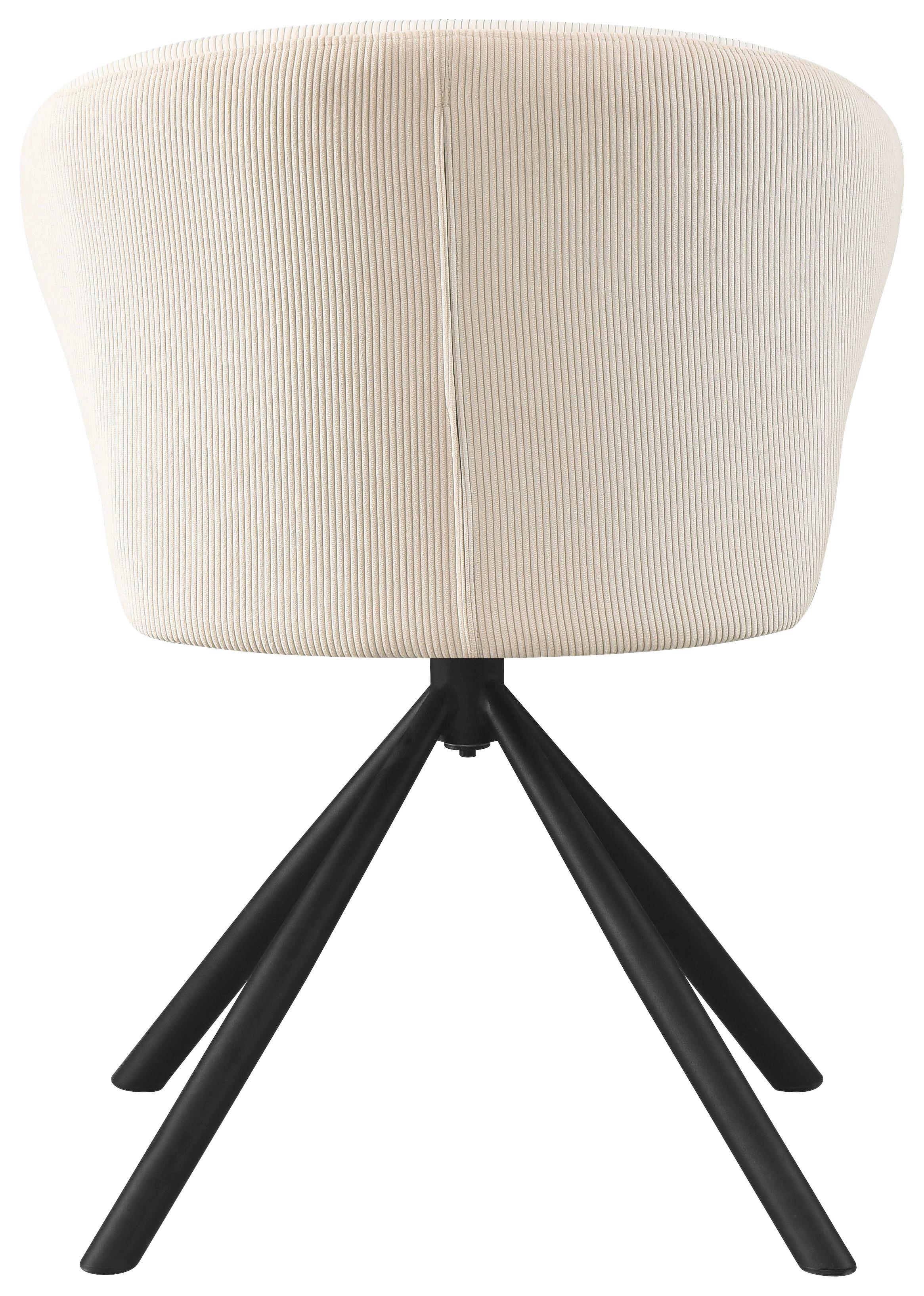 Armlehnstuhl Jana Beige/Schwarz - Beige/Schwarz, Lifestyle, Textil/Metall (55/81,5/58cm) - Mömax