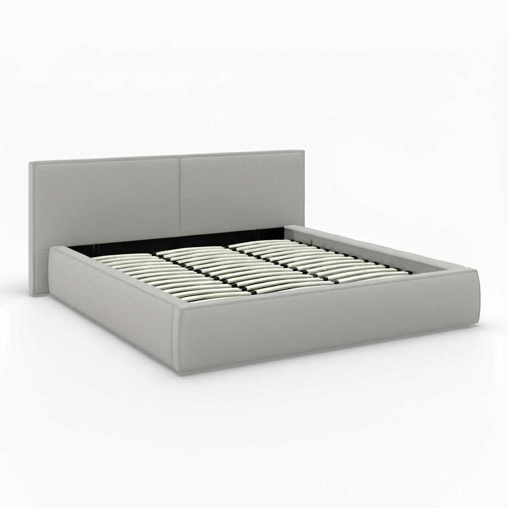 STOPPAD SÄNG SERENA - svart/grå, Modern, metall/trämaterial (180/200cm) - Bessagi Home