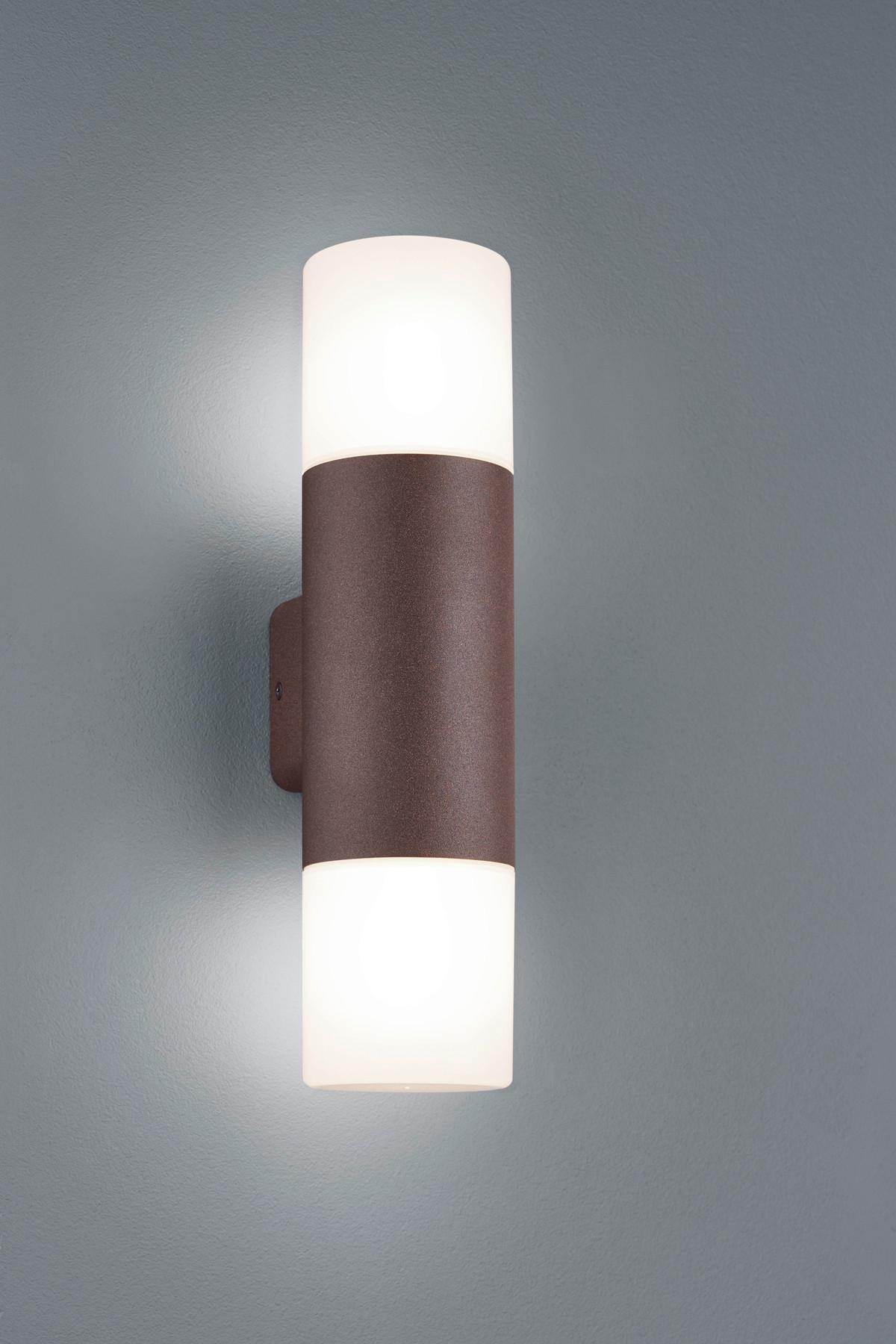 Außenwandleuchte Hoosic in Rostfarben max. 28 Watt - Rostfarben/Weiß, KONVENTIONELL, Kunststoff/Metall (8,5/33cm) - Trio Leuchten
