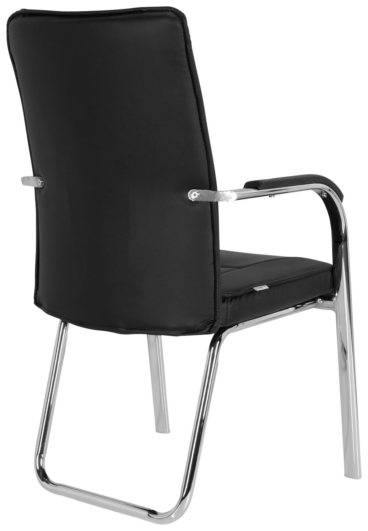 Konferenčni Stol Banda V, Črna - barve kroma/črna, Moderno, kovina/tekstil (55/94/44cm) - MID.YOU