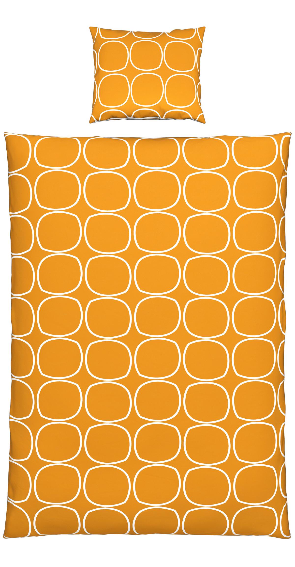 Bettwäsche Reggie Wende in Gelb/Weiss ca. 160x210cm - Weiss/Gelb, Konventionell, Textil (160/210cm) - Modern Living