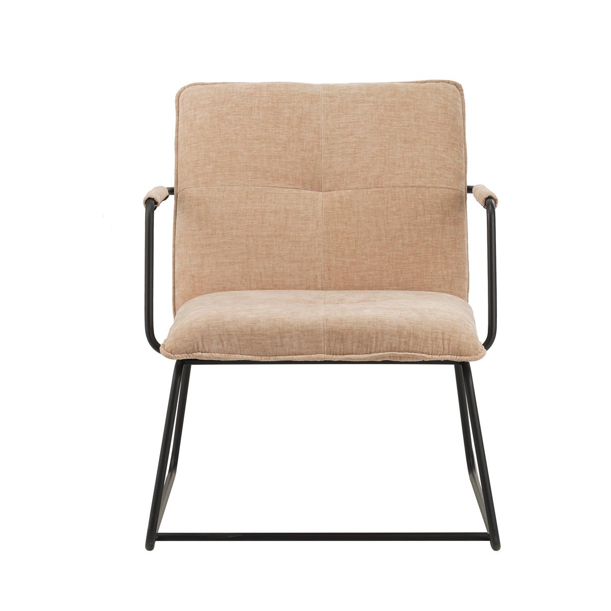 Naslanjač Bilbao, Bež - črna/bež, Moderno, kovina/tekstil (65/80/68cm) - MID.YOU
