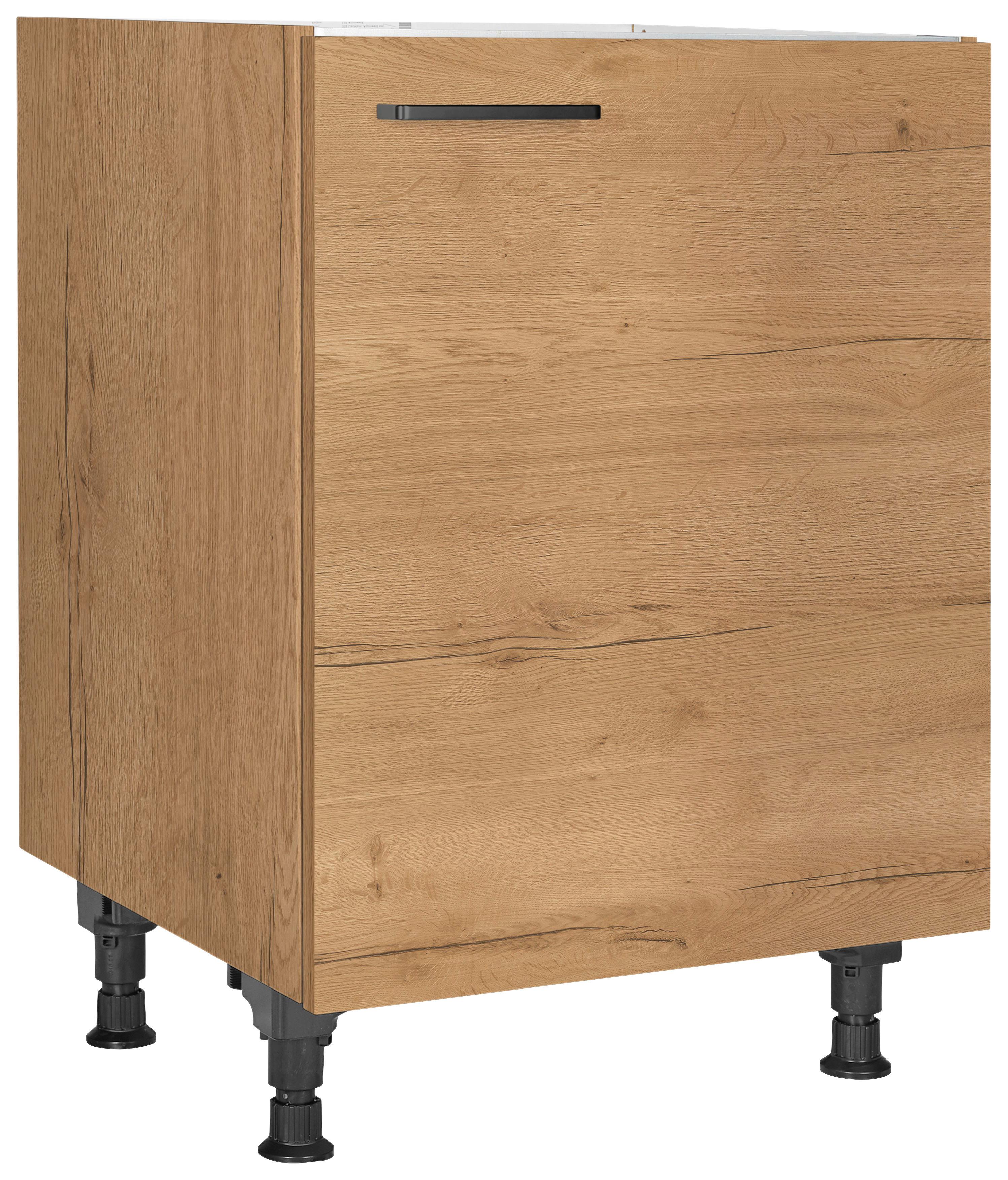 Spülenunterschrank Structura Eiche - Eichefarben/Schwarz, MODERN, Holzwerkstoff/Metall (60/87/56cm) - Nobilia