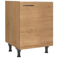 Spülenunterschrank Structura Eiche - Eichefarben/Schwarz, MODERN, Holzwerkstoff/Metall (60/87/56cm) - Nobilia