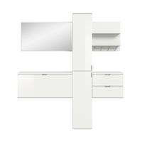 GARDEROBE PROJEKT X - Weiss Hochglanz/Weiss, Design, Holzwerkstoff (174cm) - Livetastic