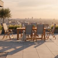 Vrtna Garnitura Acapulco, Masivno - siva/barve akacije, Basics, tekstil/les (180-260/100/75cm) - Gardenson