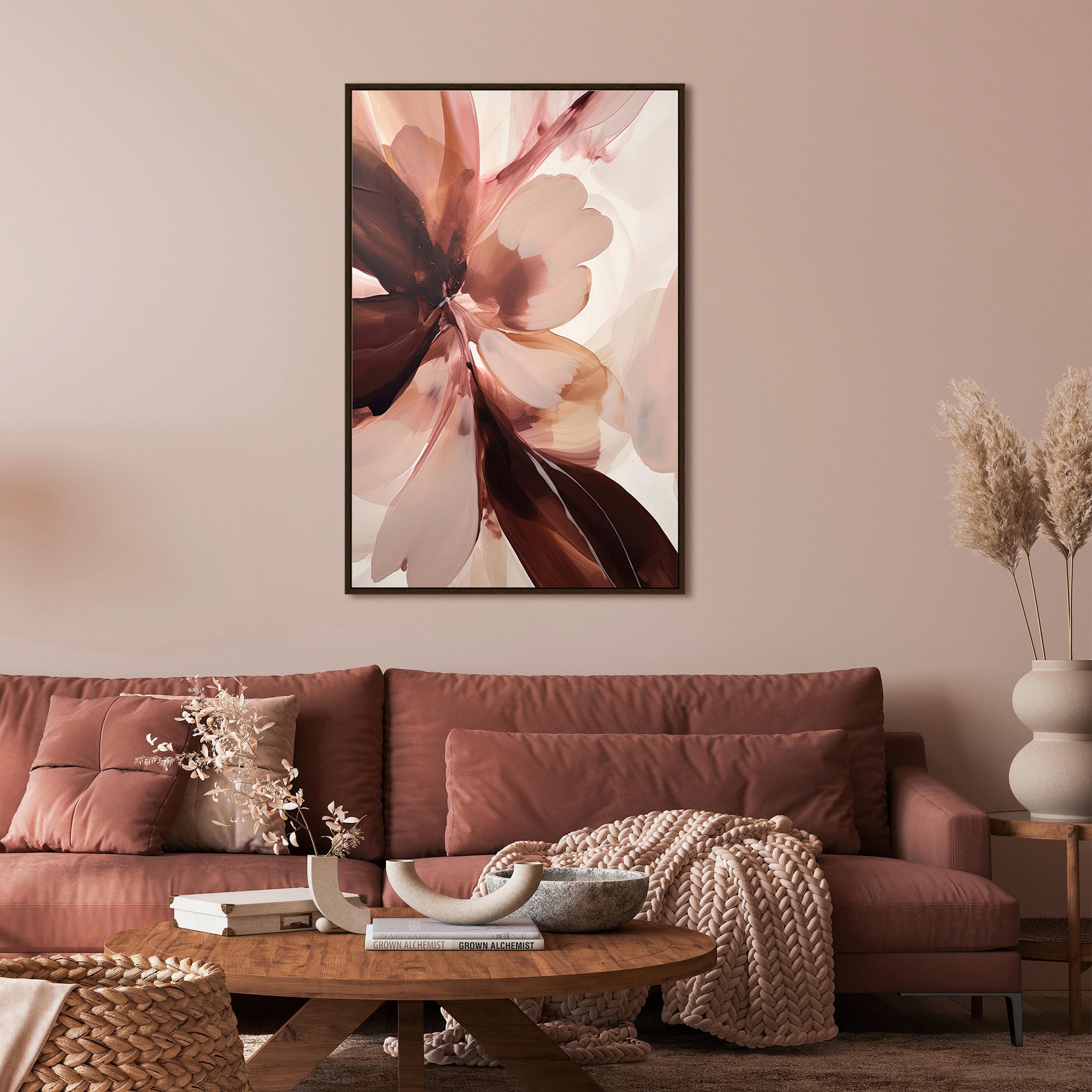 Keilrahmenbild Lotta ca. 60x90cm - Pink/Dunkelbraun, MODERN, Holzwerkstoff/Kunststoff (60/90cm) - Premium Living