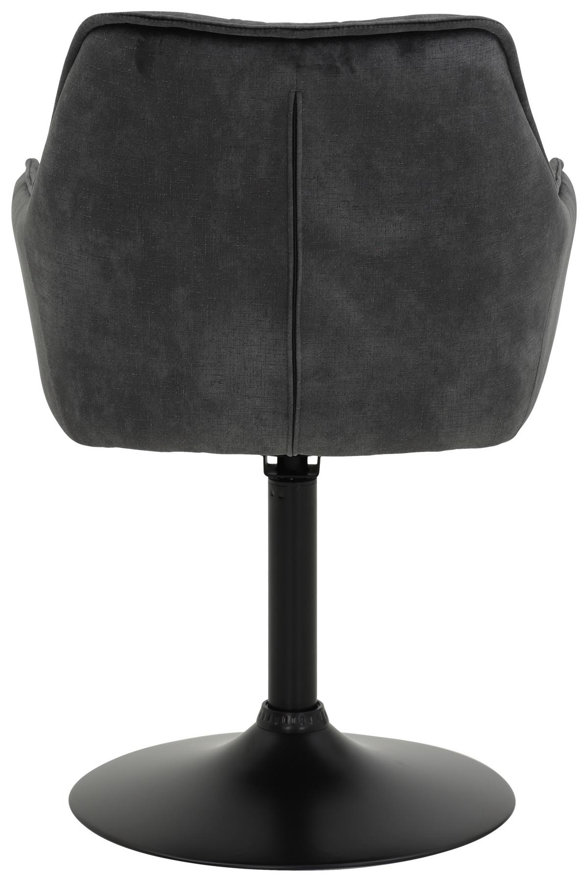 Stuhl-Set gepolstert drehbar 2er-Set - Anthrazit/Schwarz, MODERN, Textil/Metall (49/83/62cm) - MID.YOU