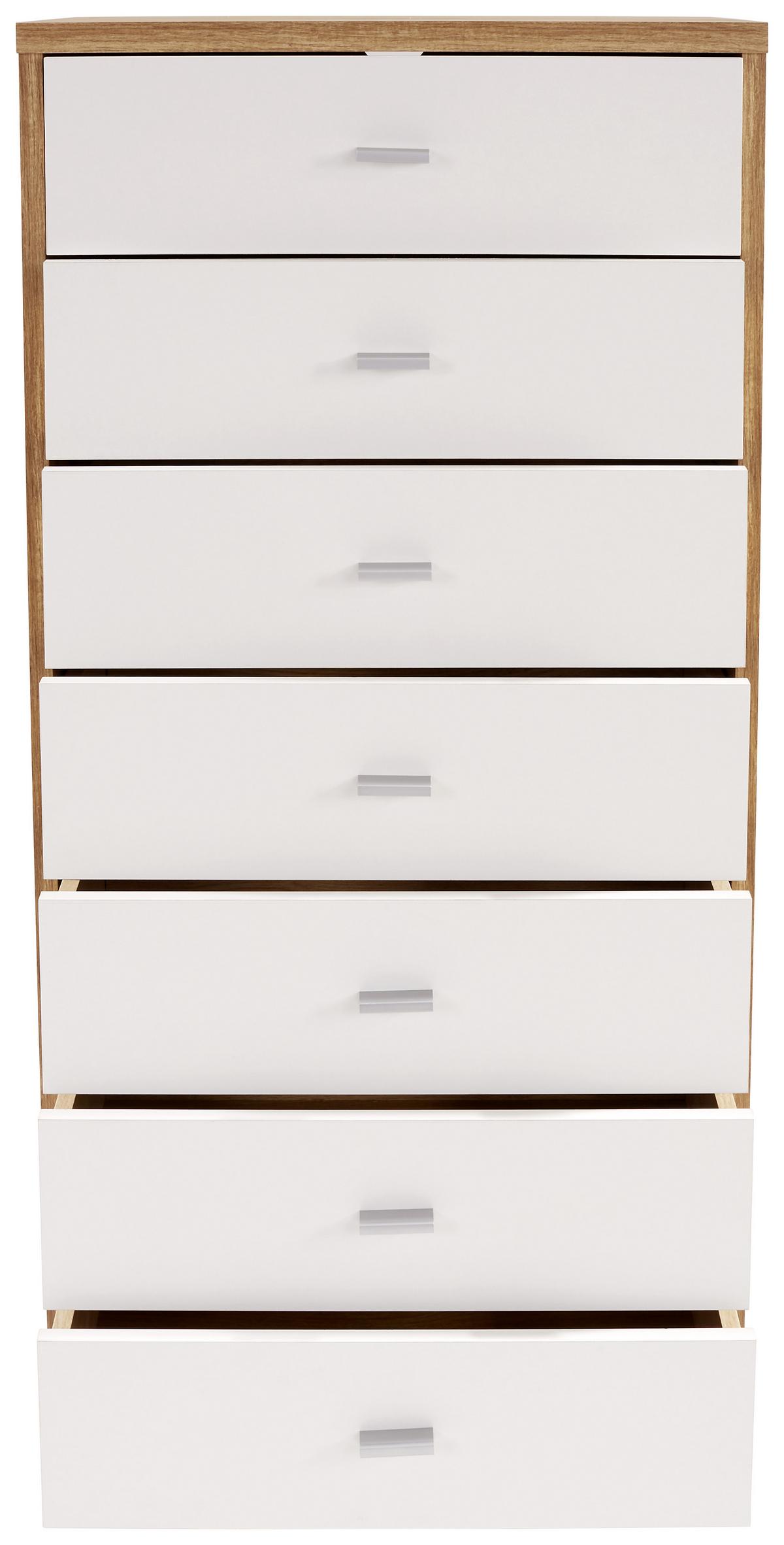 Komoda 4-you New, Bela, Barva Hrasta - barve kroma/barve hrasta, Moderno, umetna masa/leseni material (50/111,4/34,6cm) - Mömax