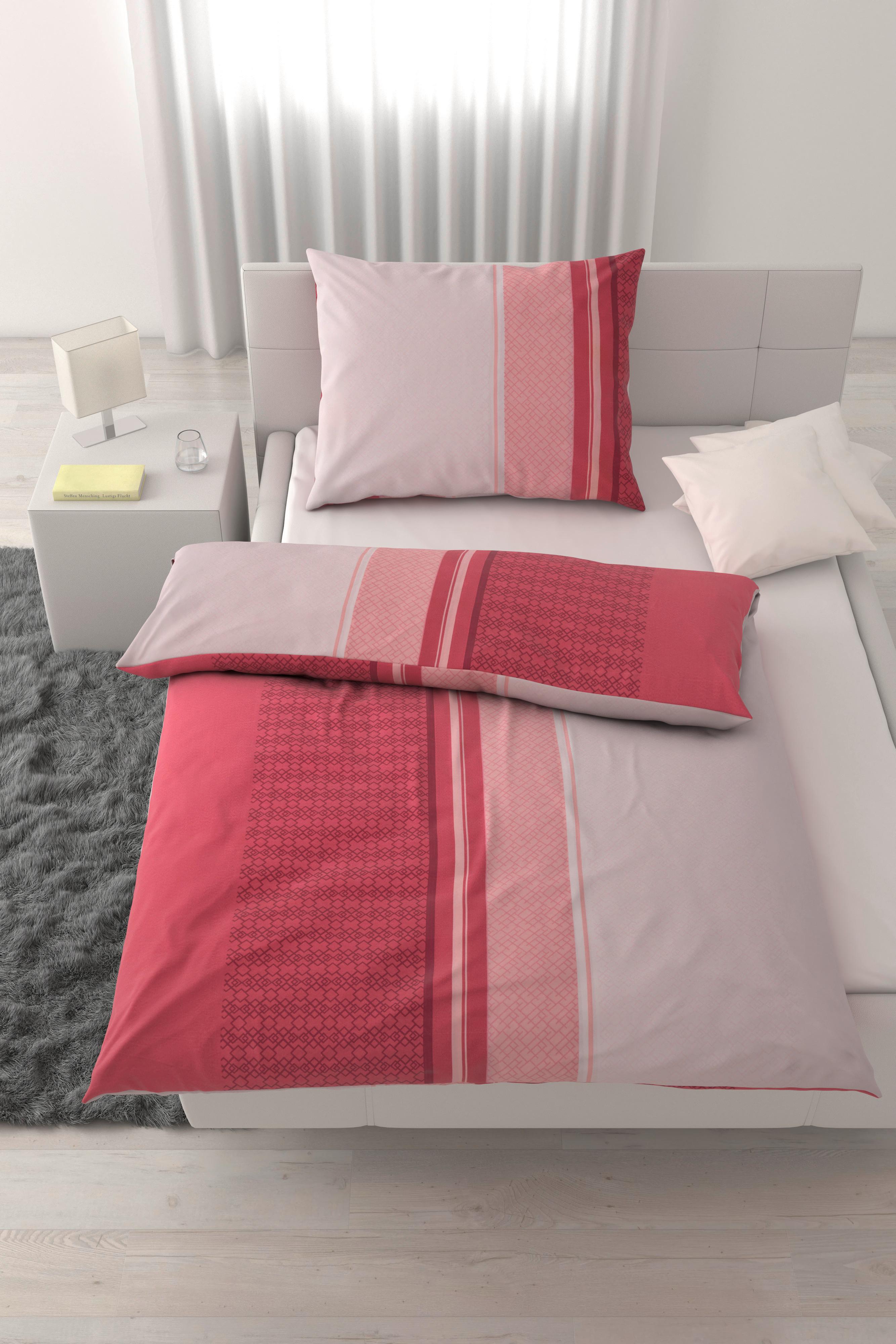Bettwäsche Mathea Rosa ca. 140x200cm - Beere, Textil (140/200cm) - Based