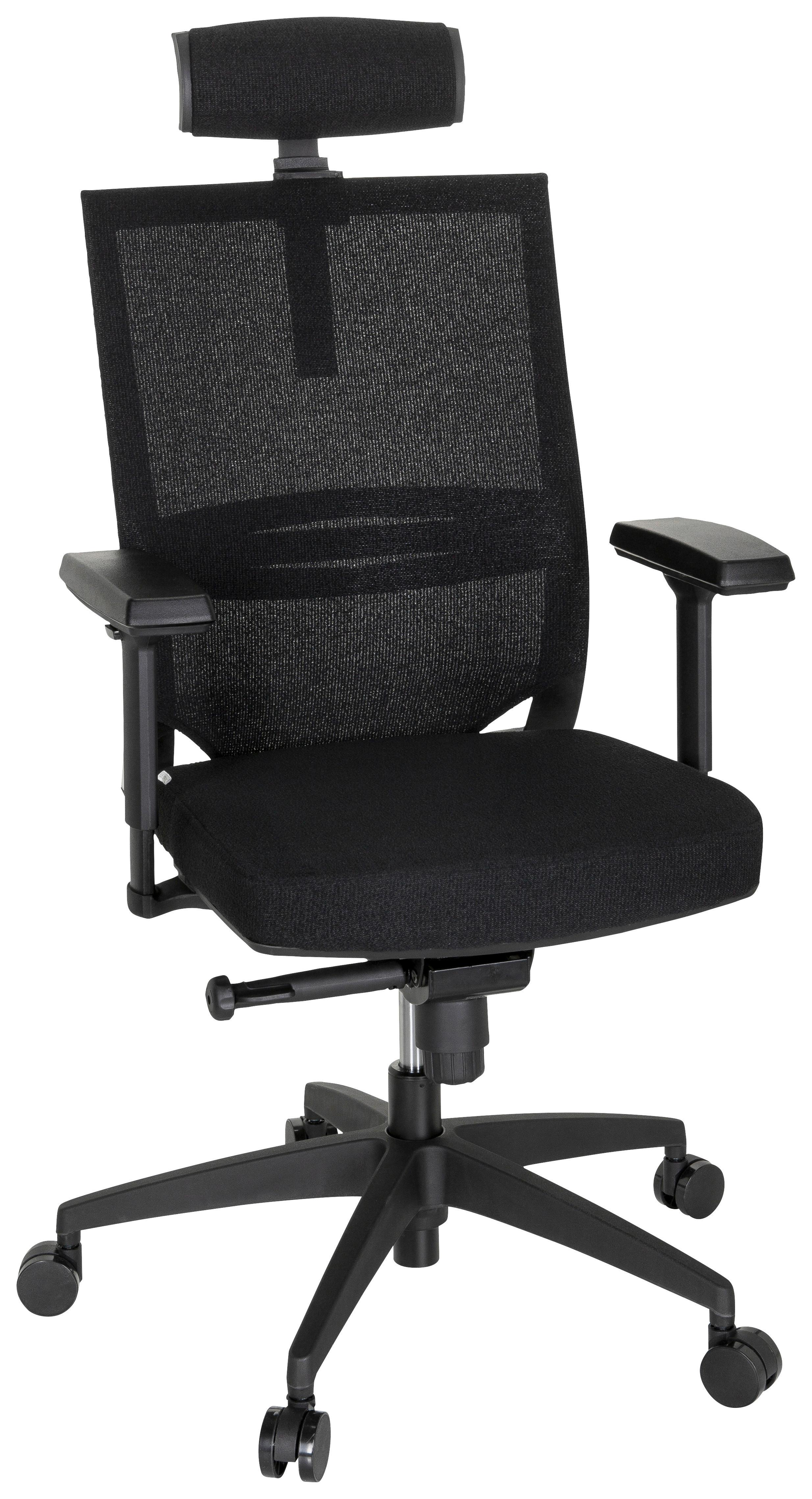 Pisarniški Stol Porto Max High I, Črna - črna, Moderno, umetna masa/tekstil (63/113/65cm) - MID.YOU