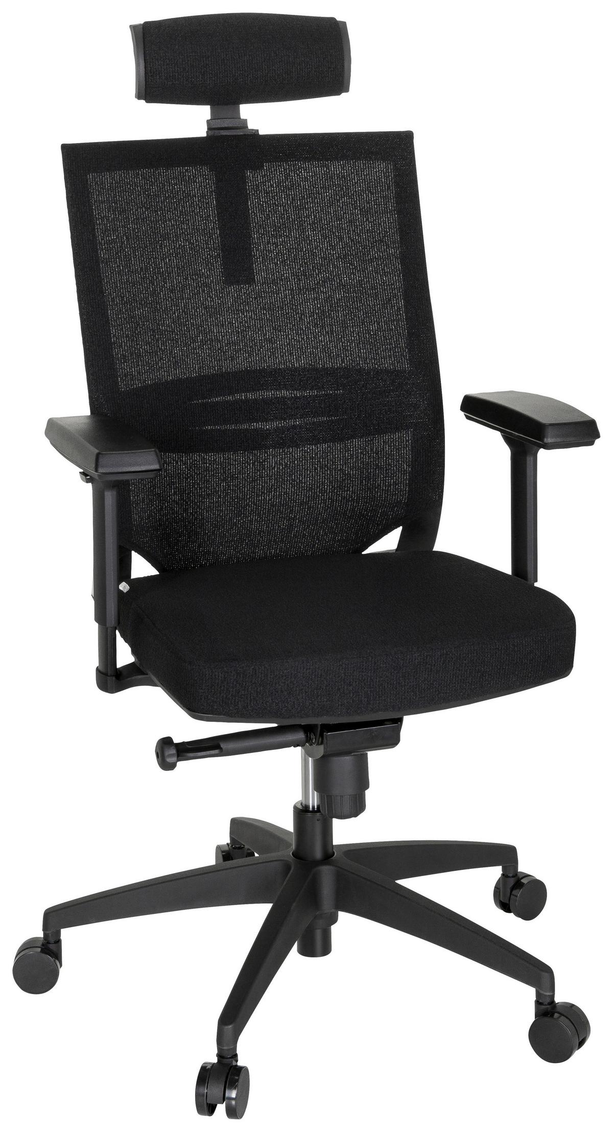 Pisarniški Stol Porto Max High I, Črna - črna, Moderno, umetna masa/tekstil (63/113/65cm) - MID.YOU