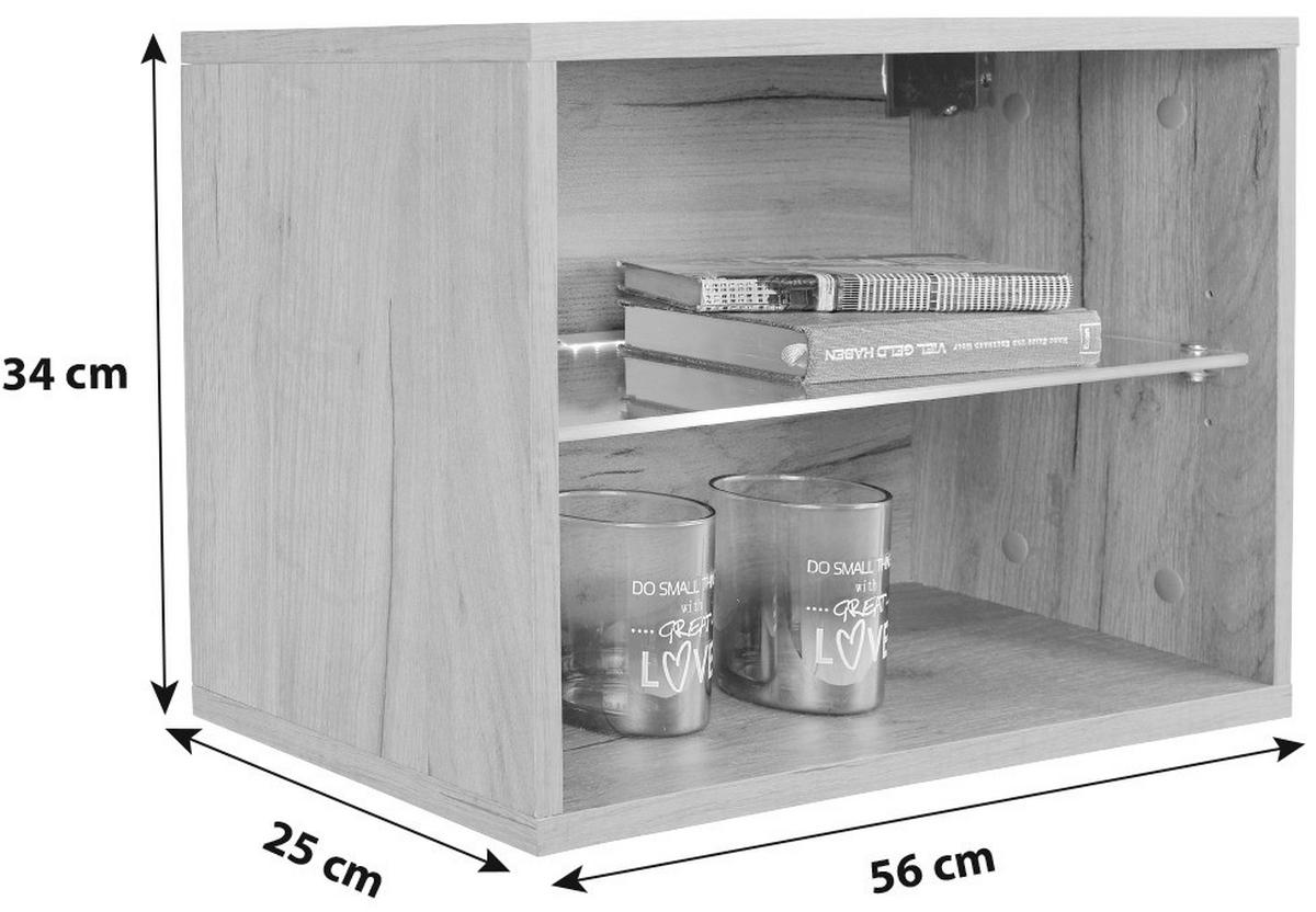 Element suspendat Avensis New - culoare lemn stejar, Konventionell, sticlă/material pe bază de lemn (56/34/25cm) - Luca Bessoni