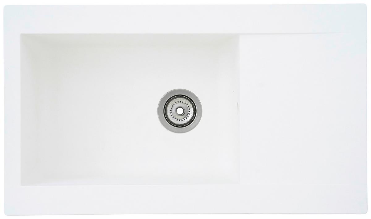 Einbauspüle Denver ca. 86x20x50 cm Weiß - Weiß, Trend, Glas/Kunststoff (86/20/50cm) - Respekta
