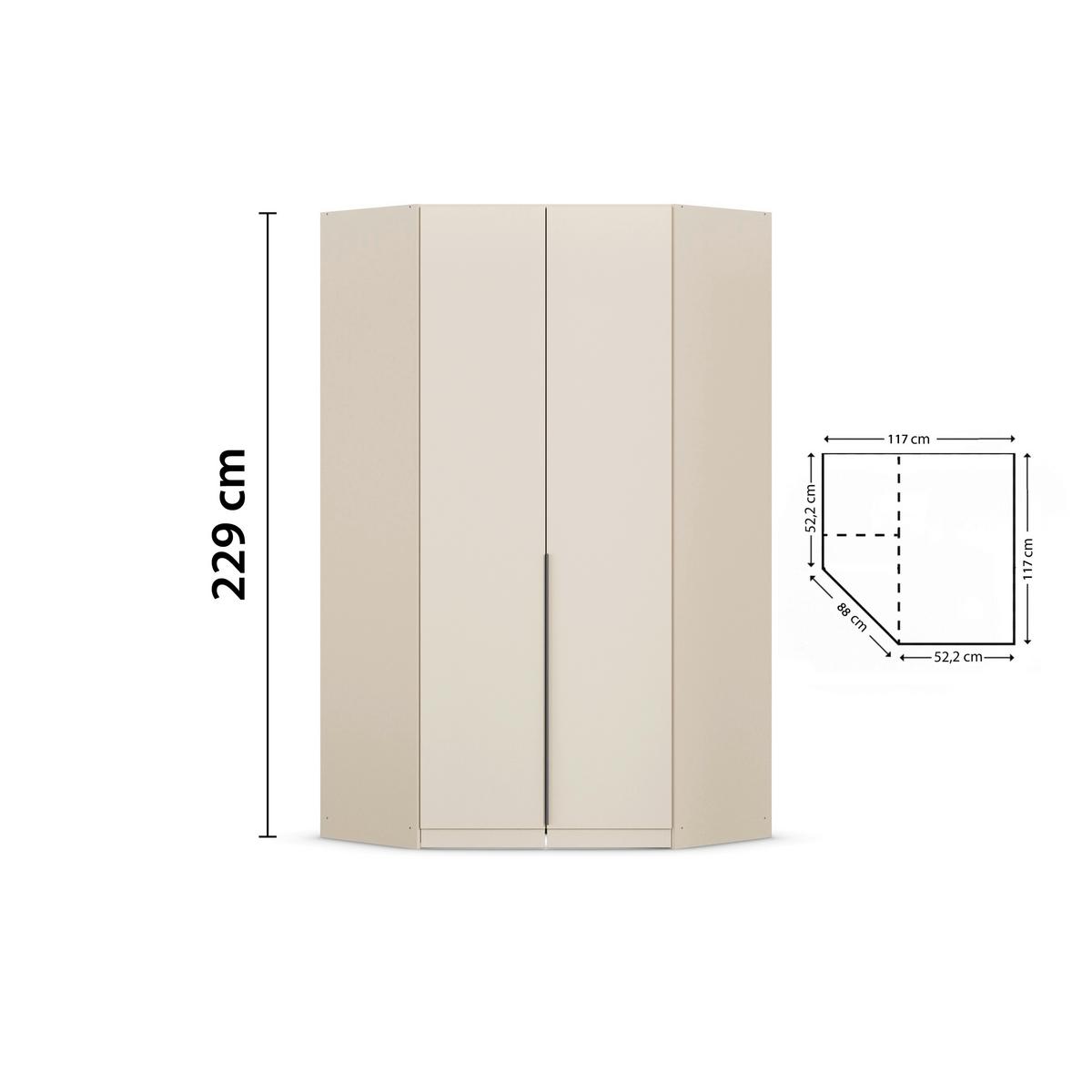 DULAP PE COLT ALABAMA - șampanie, Modern, material pe bază de lemn (117/229/117cm) - Modern Living