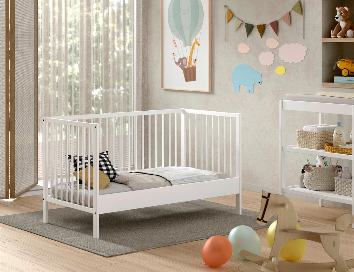 Kinder-/Juniorbett Dino ca. 70x140 cm Weiß - Weiß, MODERN, Holz (70/140cm) - MID.YOU