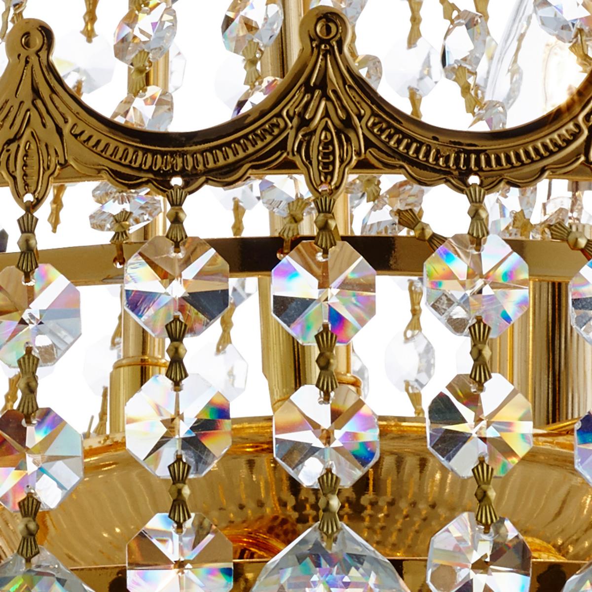 Kristály Függőlámpa Versailles 9112-52go - aranyszínű, Konventionell, üveg/fém (55/131cm)