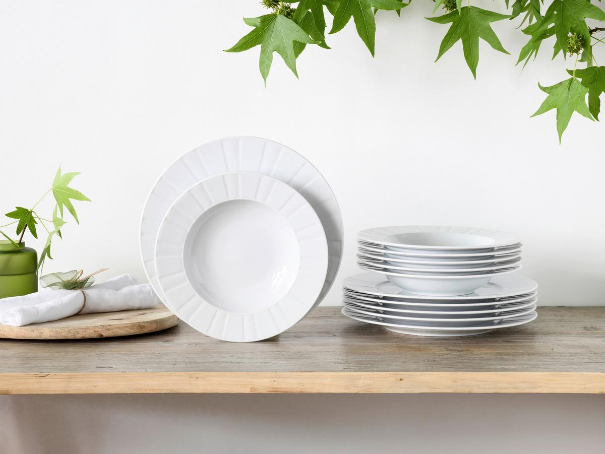 Jedilni Servis Barcelona, 12-Delni - bela, Basics, keramika - Creatable