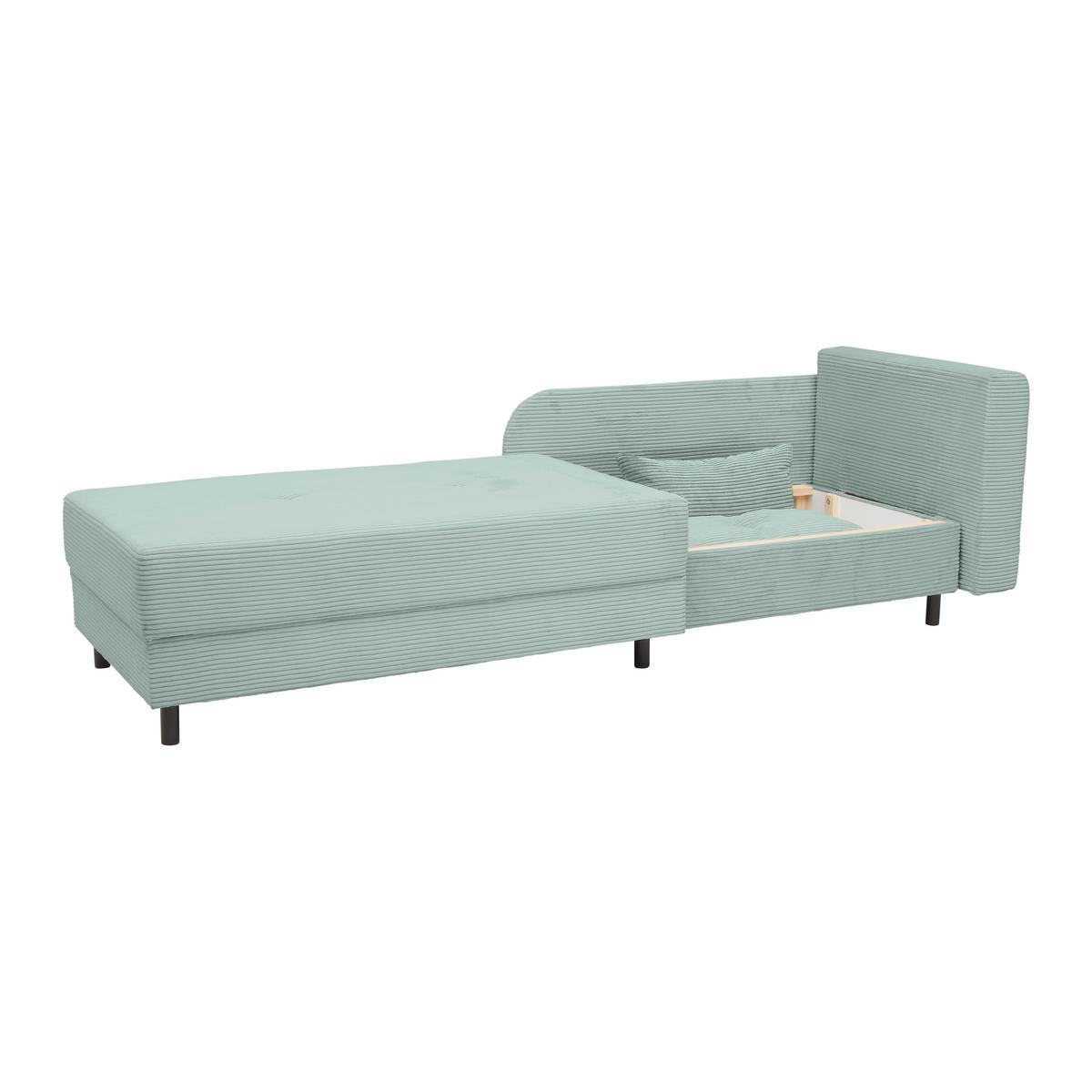 Liege Nova Salbeigrün - Salbeigrün/Schwarz, MODERN, Holz/Textil (145/62/85cm) - Mömax
