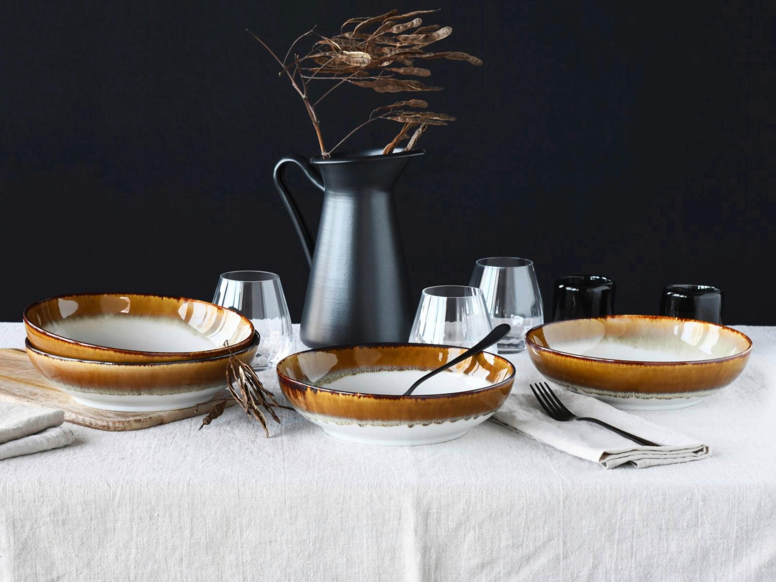 Schüssel Cascade Braun - Braun, Modern, Keramik (22,5/6cm) - Creatable