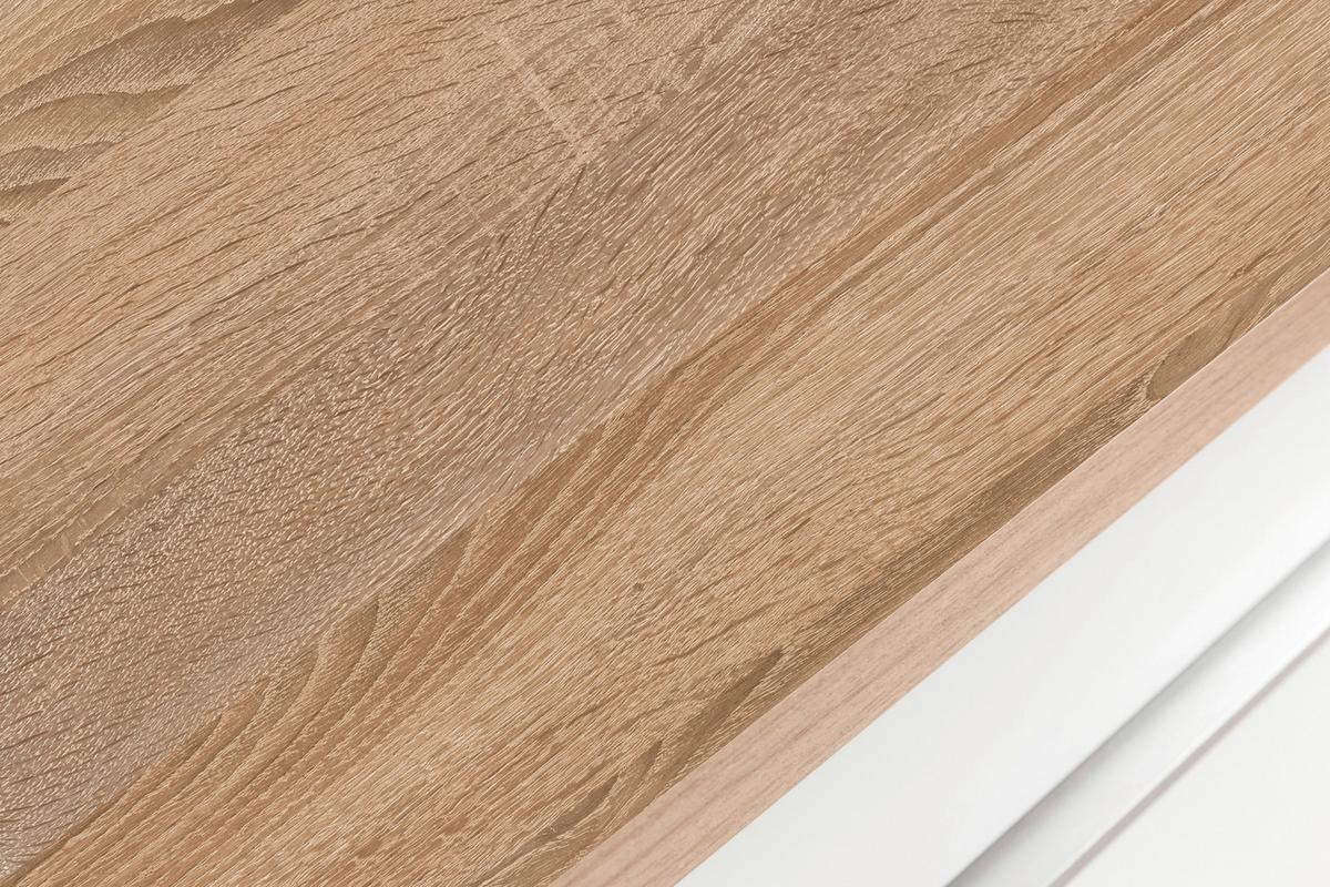 Küchenleerblock Mailand o. Geräte Weiß Hochglanz - Weiß Hochglanz/Silberfarben, MODERN, Glas/Holzwerkstoff (310cm) - Held