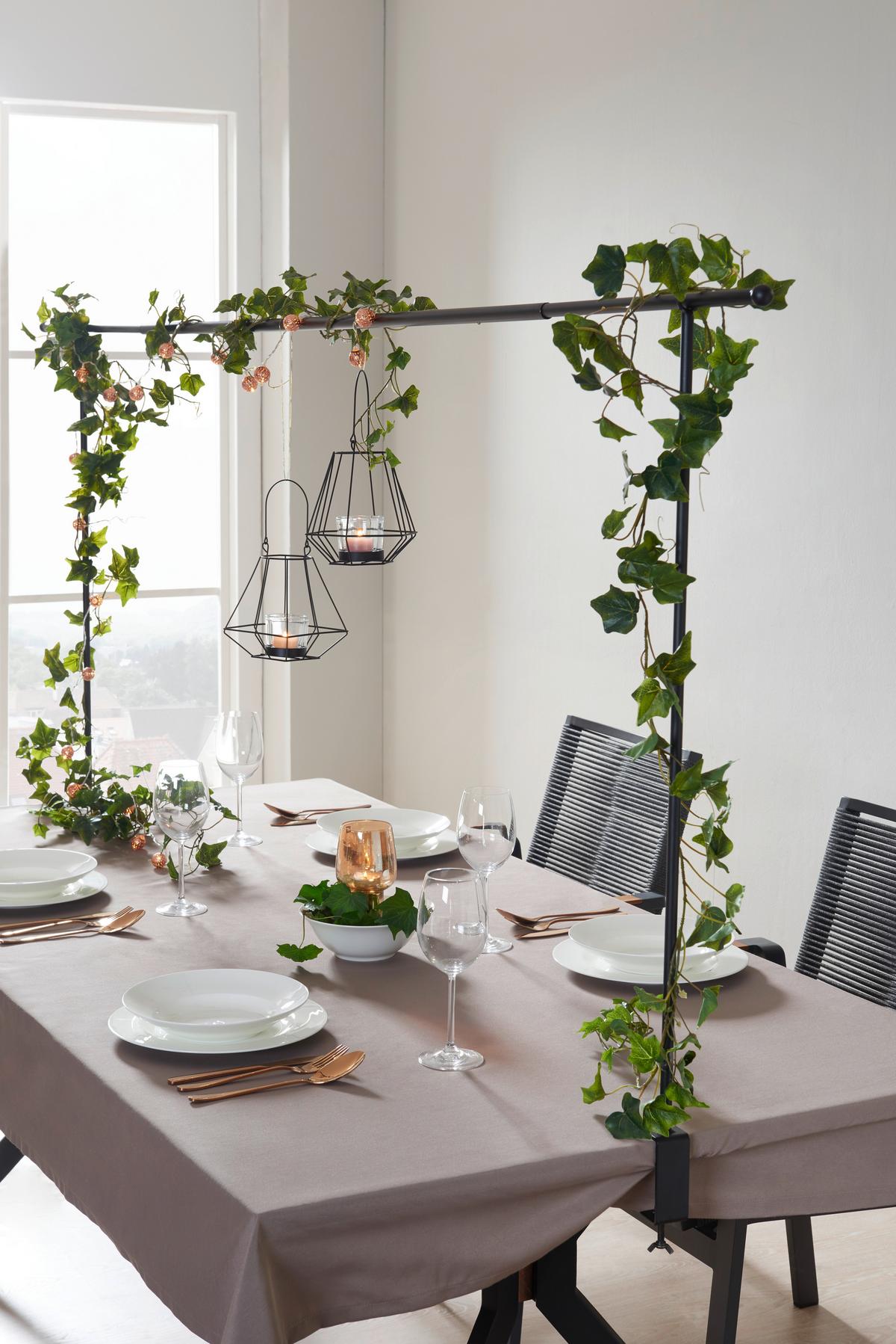 Tisch-Dekorationsgestell Rack Schwarz - Schwarz, Metall (140-250/90/4cm) - Mömax