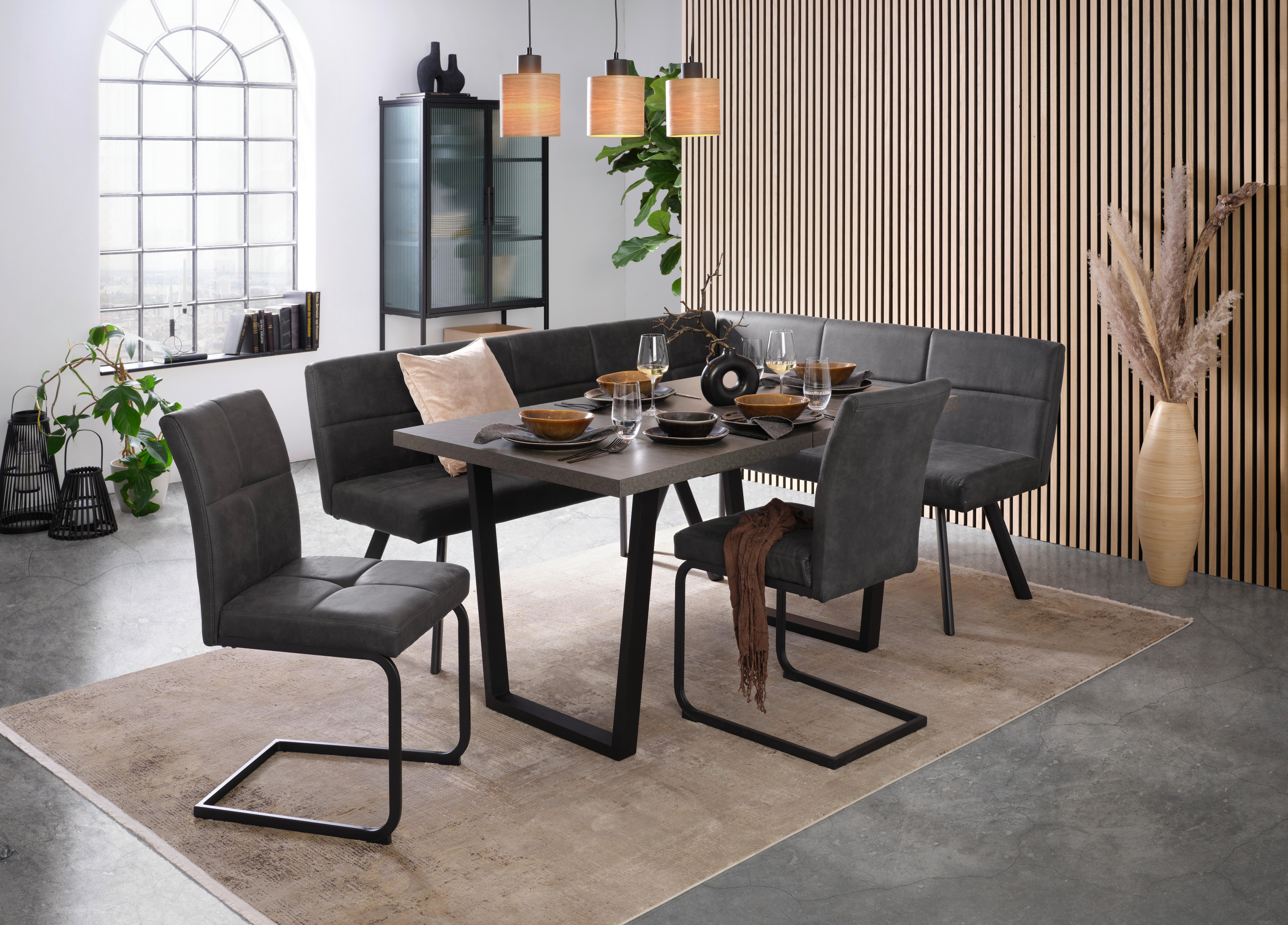 HÖRNBÄNK COOPER - grå/svart, Modern, metall/textil (150/85/190cm) - Mömax