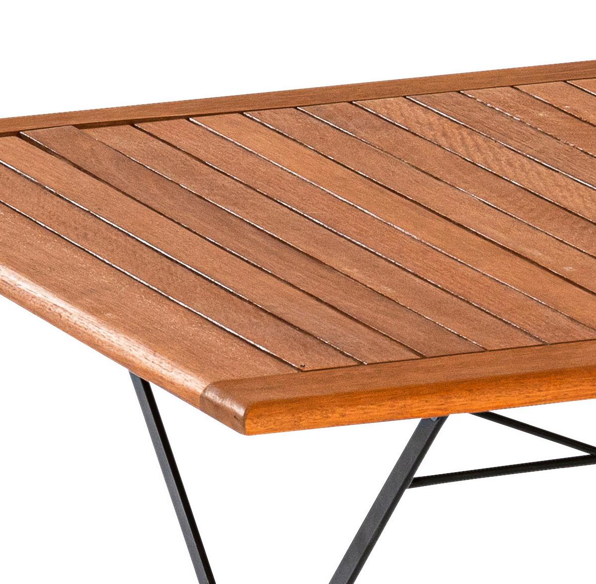 Gartentisch Schlossgarten Naturfarben ca. 160x90x73cm - Graphitfarben/Naturfarben, KONVENTIONELL, Holz/Metall (160/90/73cm) - Gardenson
