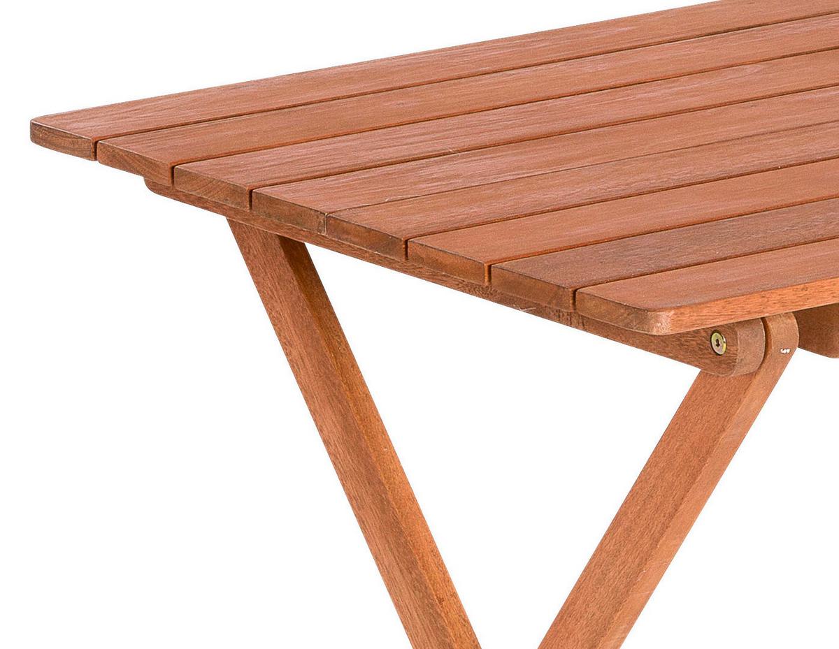 Gartenklapptisch Eukalyptus klappbar ca. 90x72x60cm - Naturfarben, KONVENTIONELL, Holz (90/72/60cm) - Gardenson