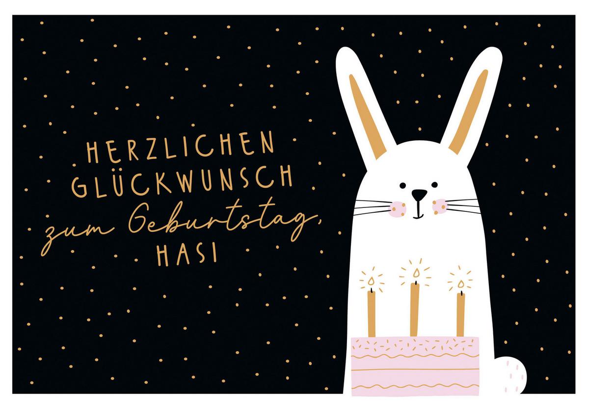 Glückwunschkarte Edelschwarz Multicolor - Basics, Papier (18/13cm)