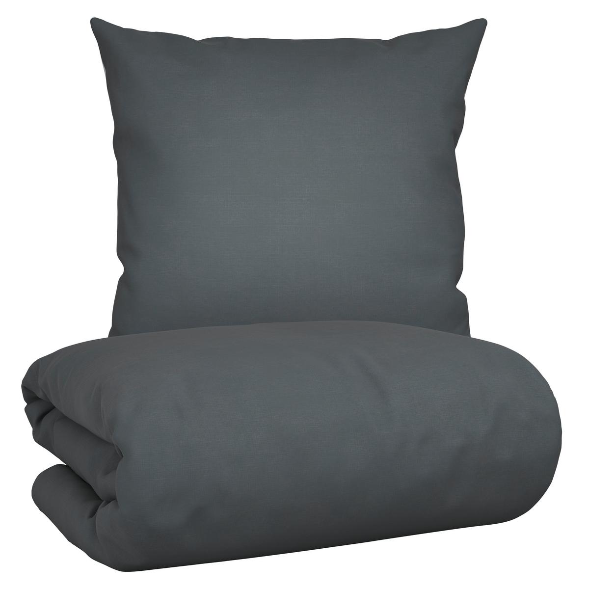 Bettwäsche Annika ca. 135x200cm - Anthrazit/Silberfarben, Textil (135/200cm) - Modern Living