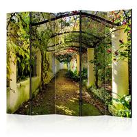 Paravent Romantic Garden II Braun/Grün - Braun/Grün, Basics, Holz/Textil (225/172/3cm) - artgeist