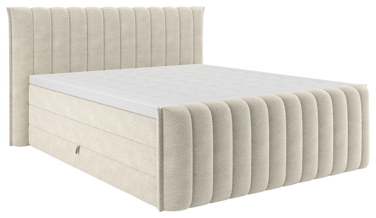 PAT BOXSPRING LINA - bej, Konventionell, plastic/lemn (200/220cm) - Premium Living