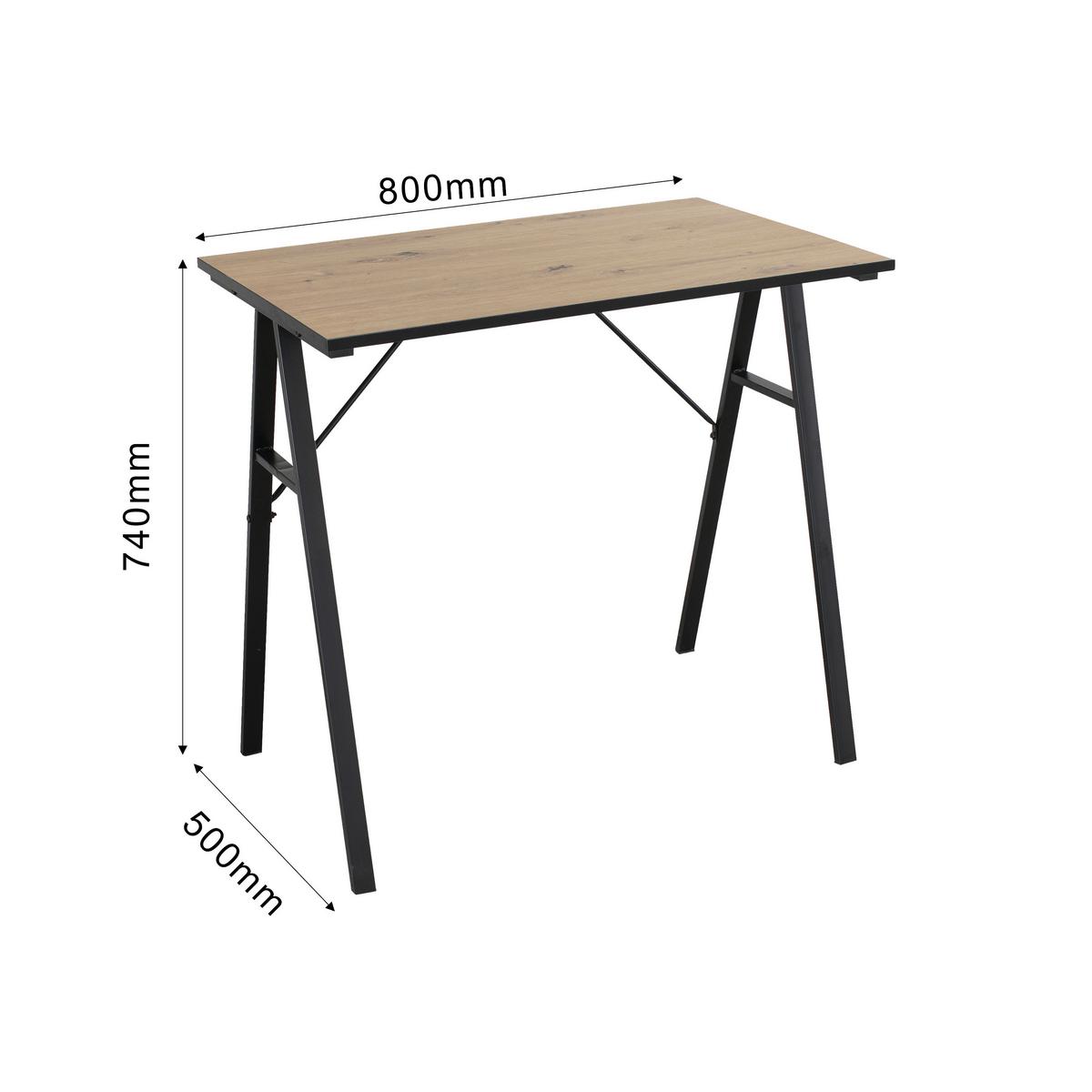 Masă de scris NIZZA - stejar Artisan/negru, Modern, metal/material pe bază de lemn (80/74/50cm) - Based