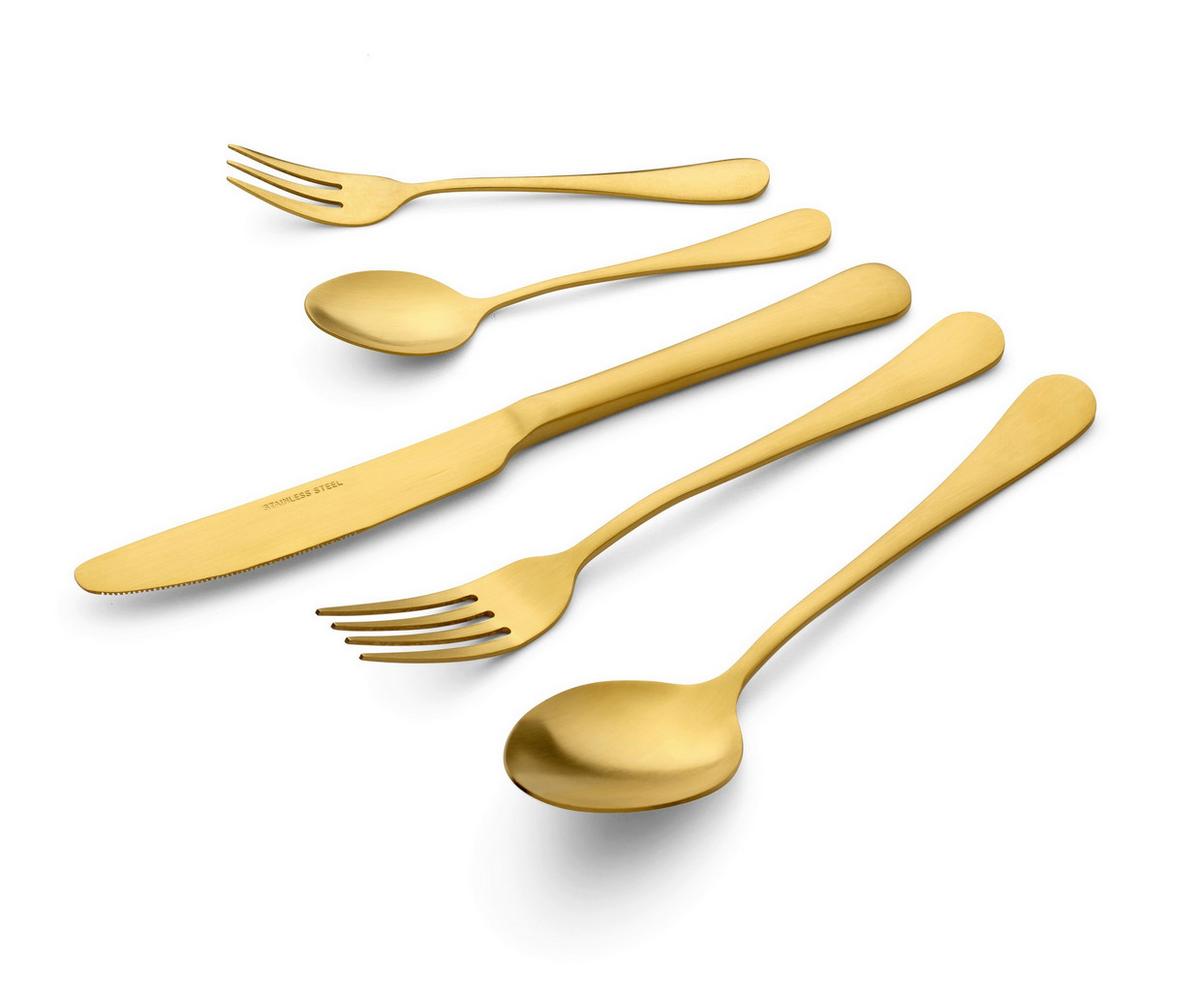 Besteckset Cleto in Goldfarben, 30-teilig - Goldfarben, Basics, Metall - Echtwerk