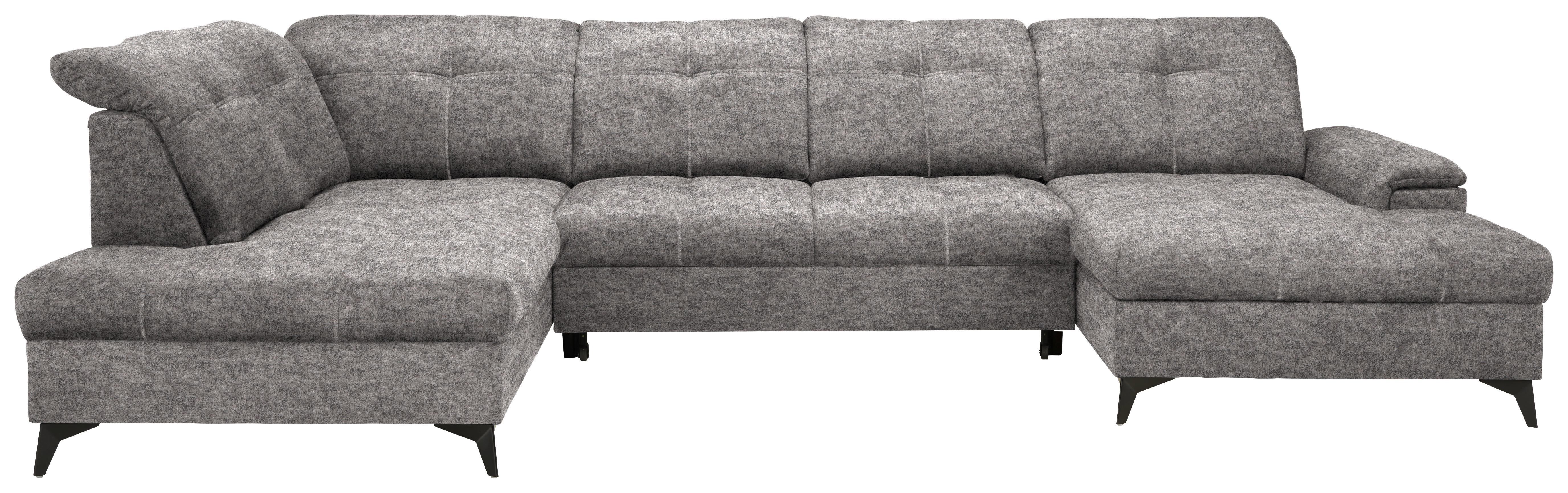 Wohnlandschaft Sierra Greige - Greige/Schwarz, MODERN, Textil/Metall (230/364/181cm) - Mömax