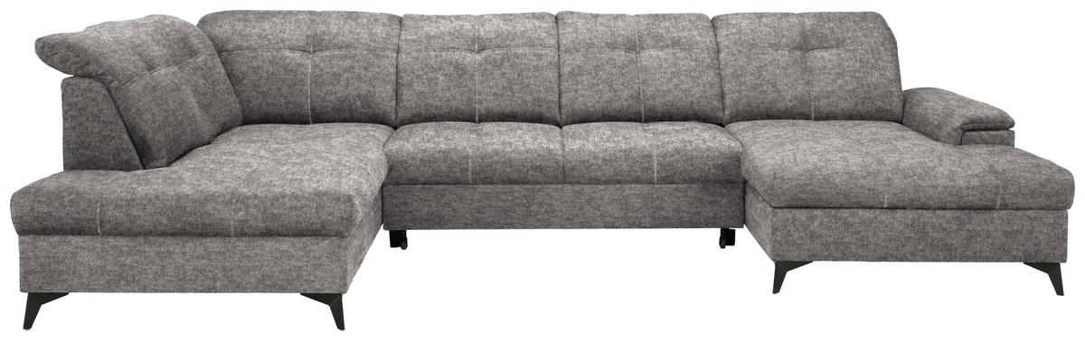 Wohnlandschaft Sierra Greige - Greige/Schwarz, MODERN, Textil/Metall (230/364/181cm) - Mömax