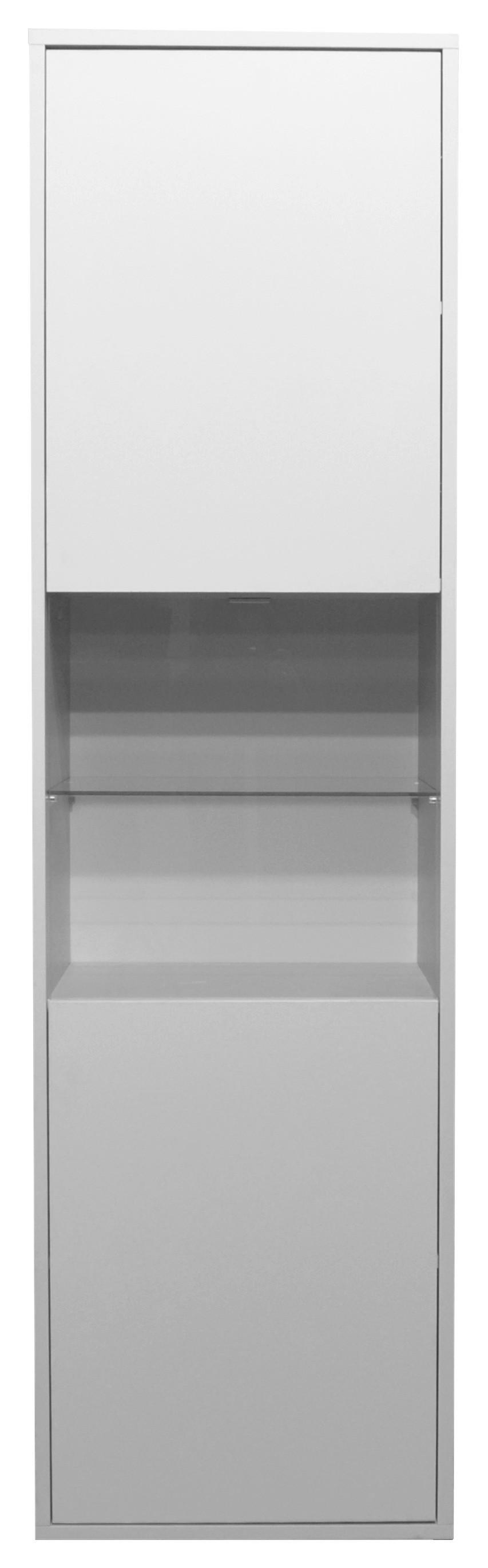 Vitrine in Grau - Grau, MODERN (51/182/45cm) - Premium Living