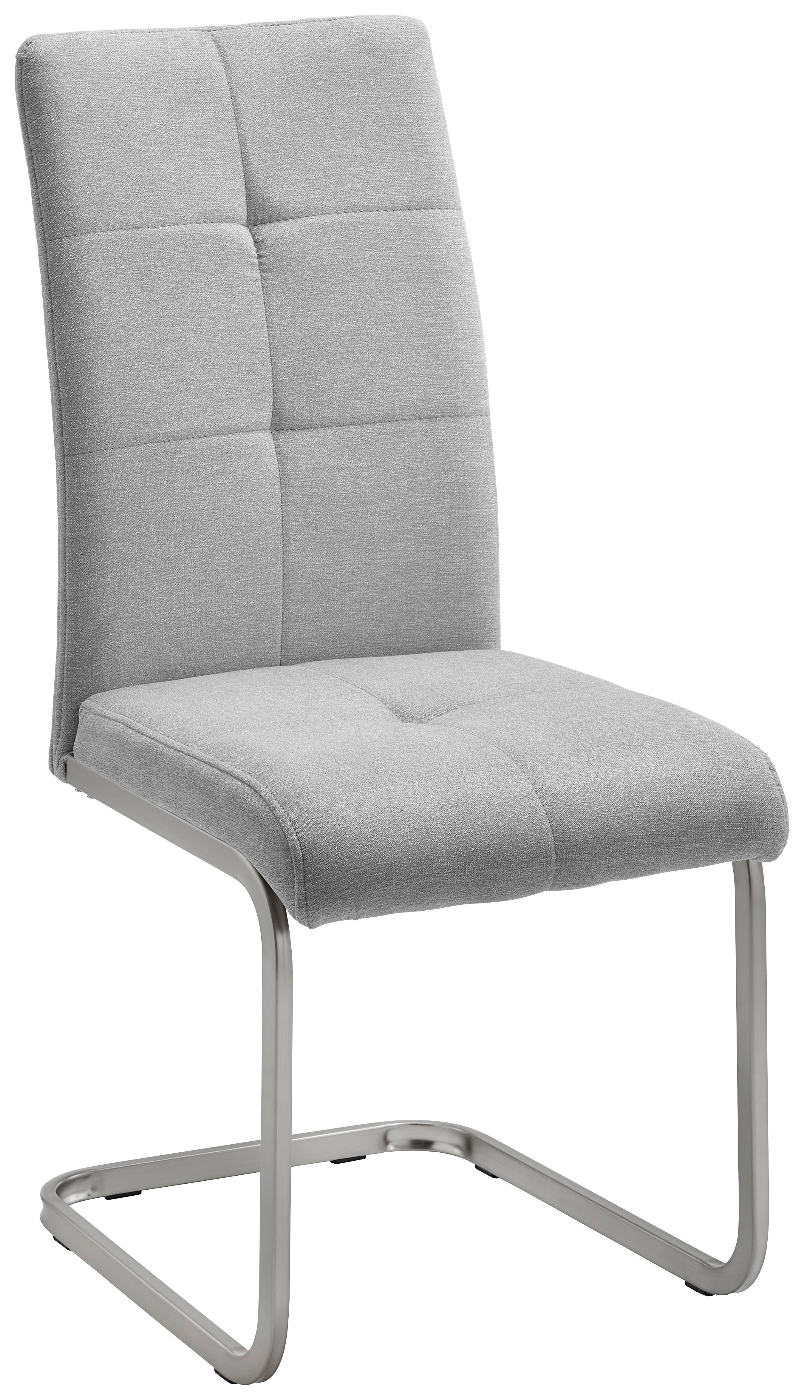 Schwingstuhl Lucie Hellgrau Webstoff Gepolstert - Chromfarben/Hellgrau, MODERN, Holz/Textil (42,5/98/45cm) - Bessagi Home