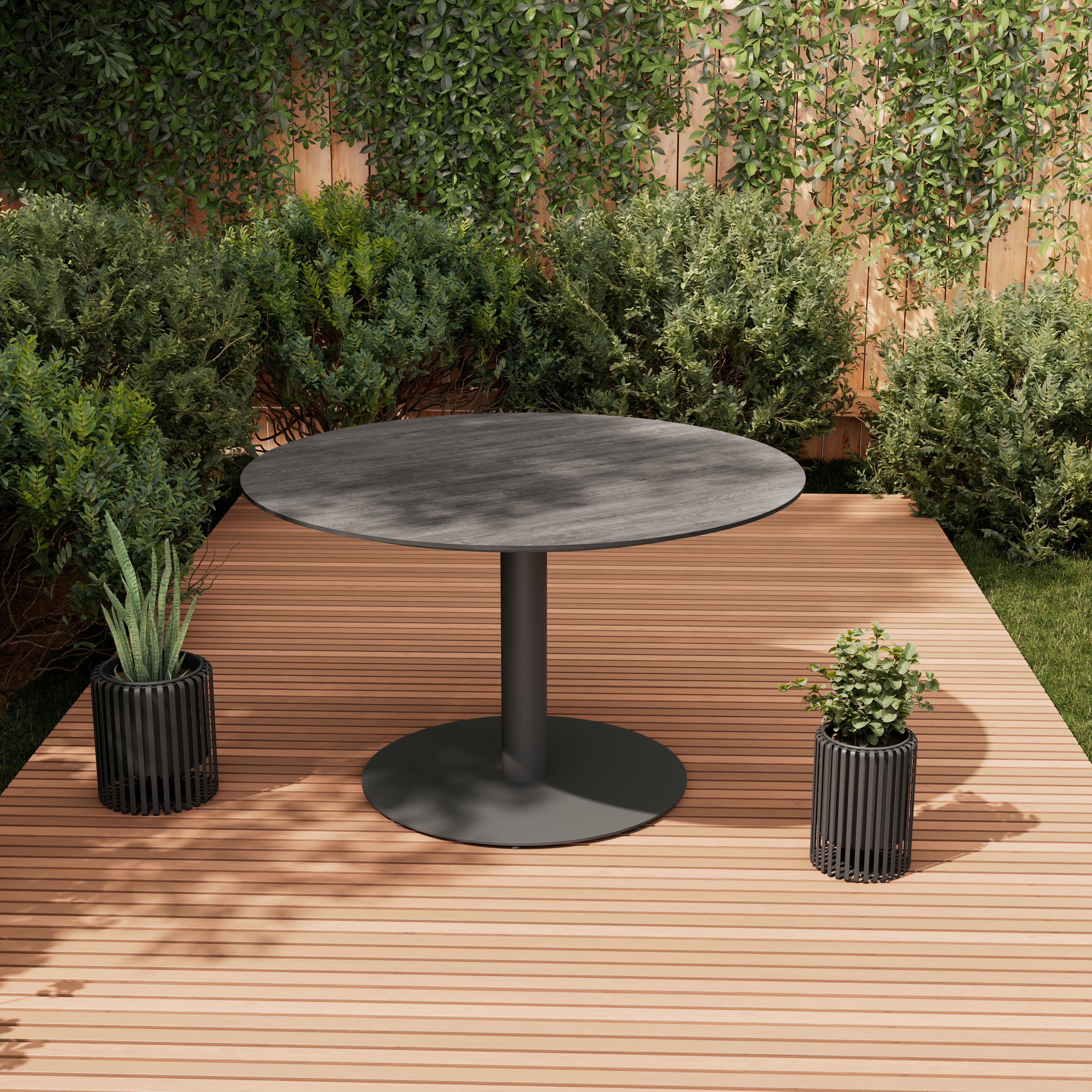 Gartentisch Lilly Anthrazit - Anthrazit/Naturfarben, Basics, Stein/Metall (120/120/73cm)