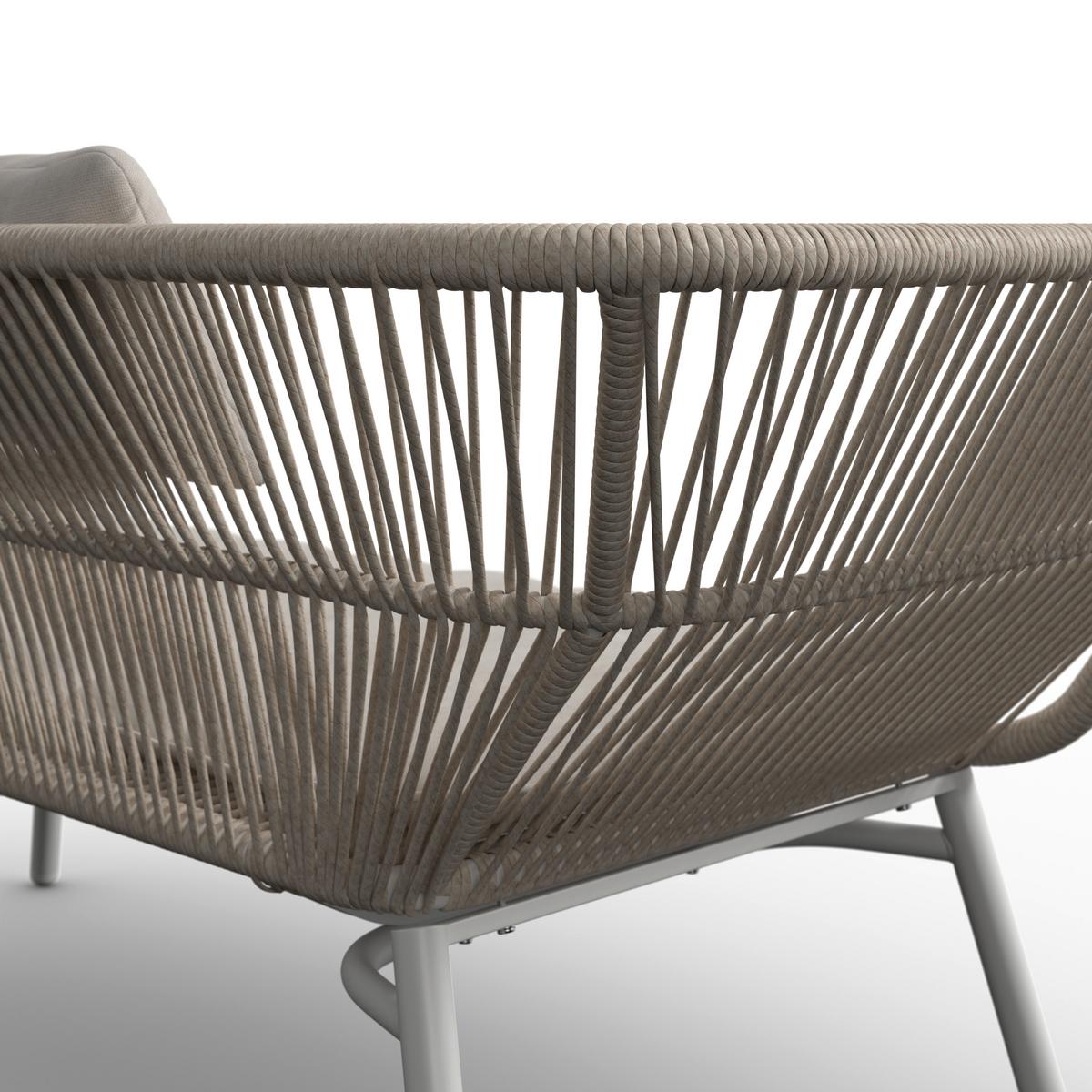 Gartenbank Treviso Beige/Hellgrau/Weiß - Beige/Hellgrau, MODERN, Kunststoff/Textil (178,5/73/73cm) - Mömax