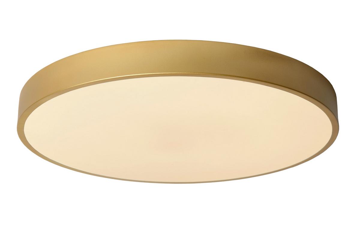 LAMPA SUFITOWA LED 79185/50/02 UNAR - kolor mosiężny, Konventionell, tworzywo sztuczne/metal (49.5/49.5/5cm) - Lucide