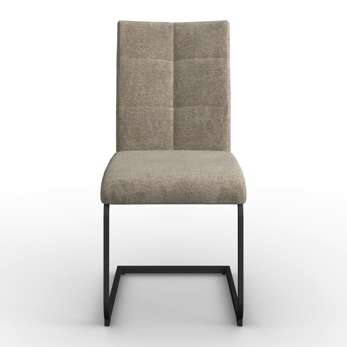 Schwingstuhl Colien Braun Webstoff Gepolstert - Schwarz/Braun, MODERN, Holz/Textil (46/94/62cm) - Bessagi Home