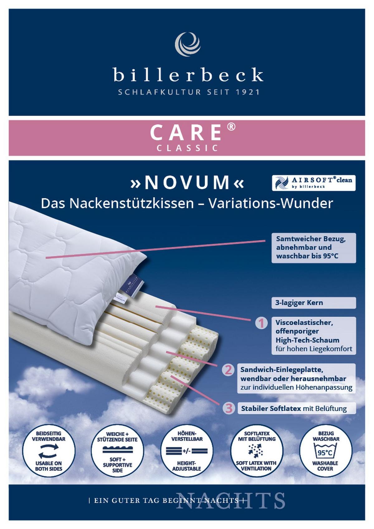 PODUSZKA POD KARK NOVUM - biały, Basics, tkanina (40/80cm) - Billerbeck