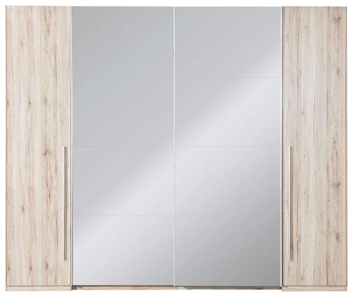 Garderobna Omara Match 2, Barva Hrasta, 270 Cm - barve aluminija/hrast san remo, Konvencionalno, umetna masa/steklo (270/225/61cm) - Modern Living