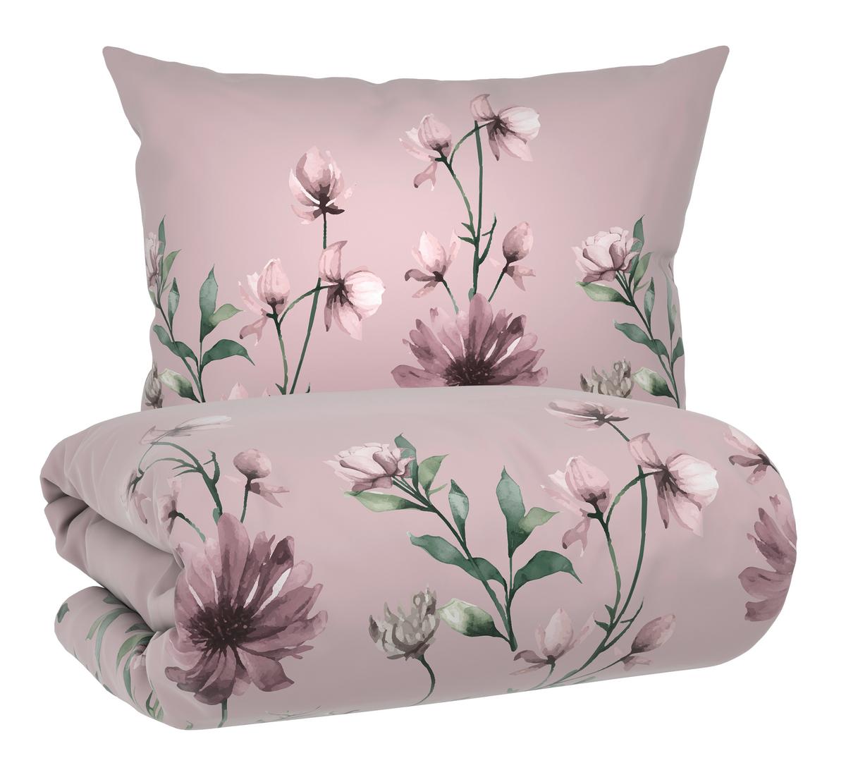 Bettwäscheset WIESE - Mauve, Konventionell, Textil (160/210cm) - Mömax