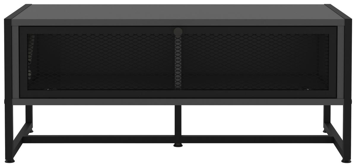 ŁAWKA Z PÓŁKĄ NA BUTY MELA SIDEBOARD - antracytowy/czarny, Modern, metal/drewno (95/40/41cm) - P & B