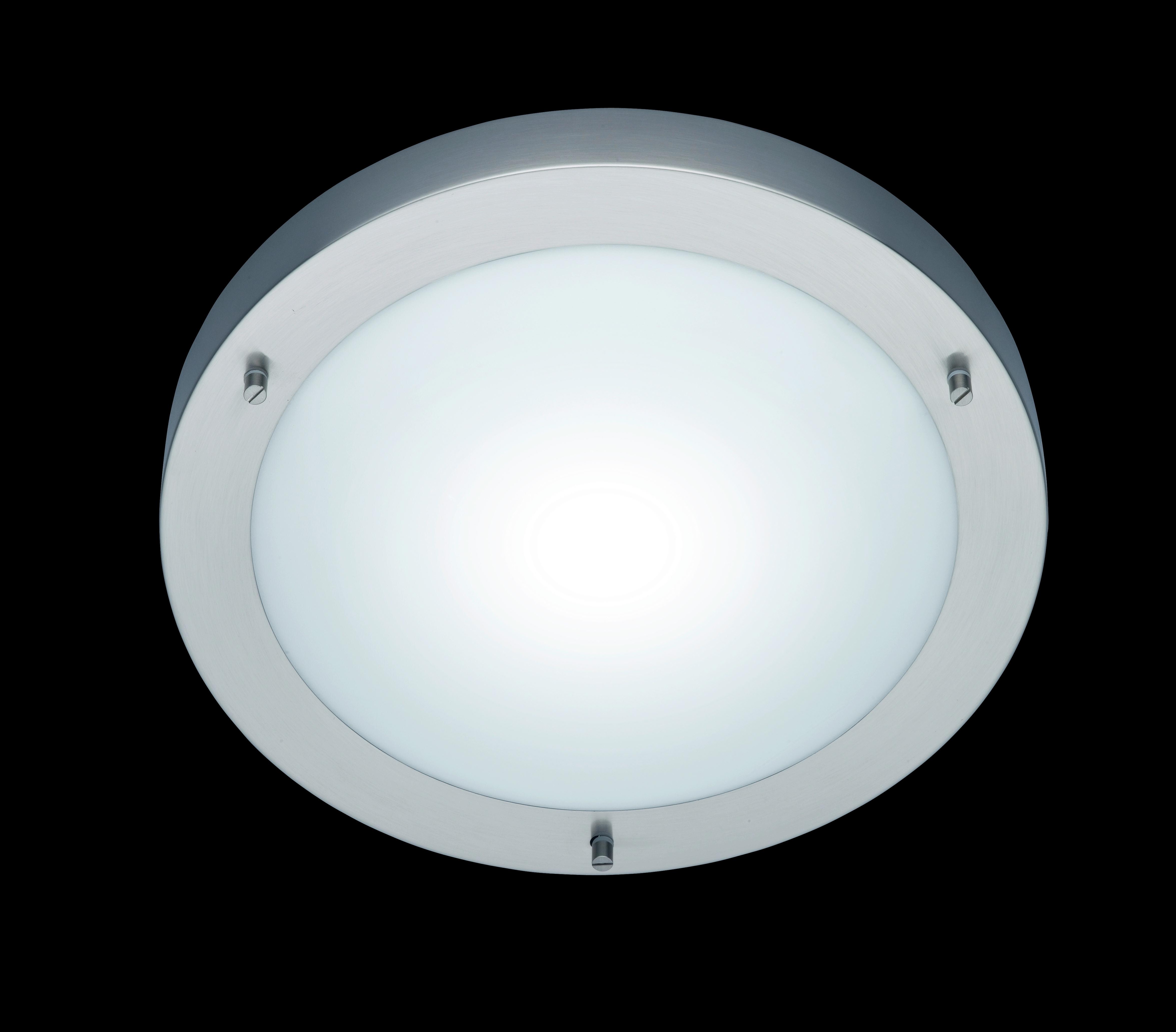 Badezimmer-Deckenleuchte Condus in Weiß/Nickel max. 60W - Weiß/Nickelfarben, Basics, Glas/Metall (31,5/8,0cm) - Trio Leuchten